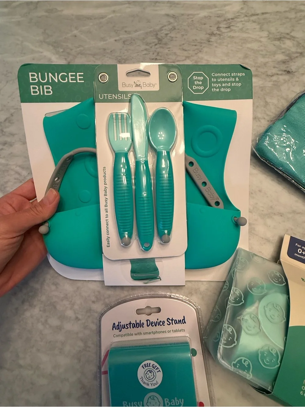 Busy Baby Teal Essentials Bundle-Feeding & Travel Set